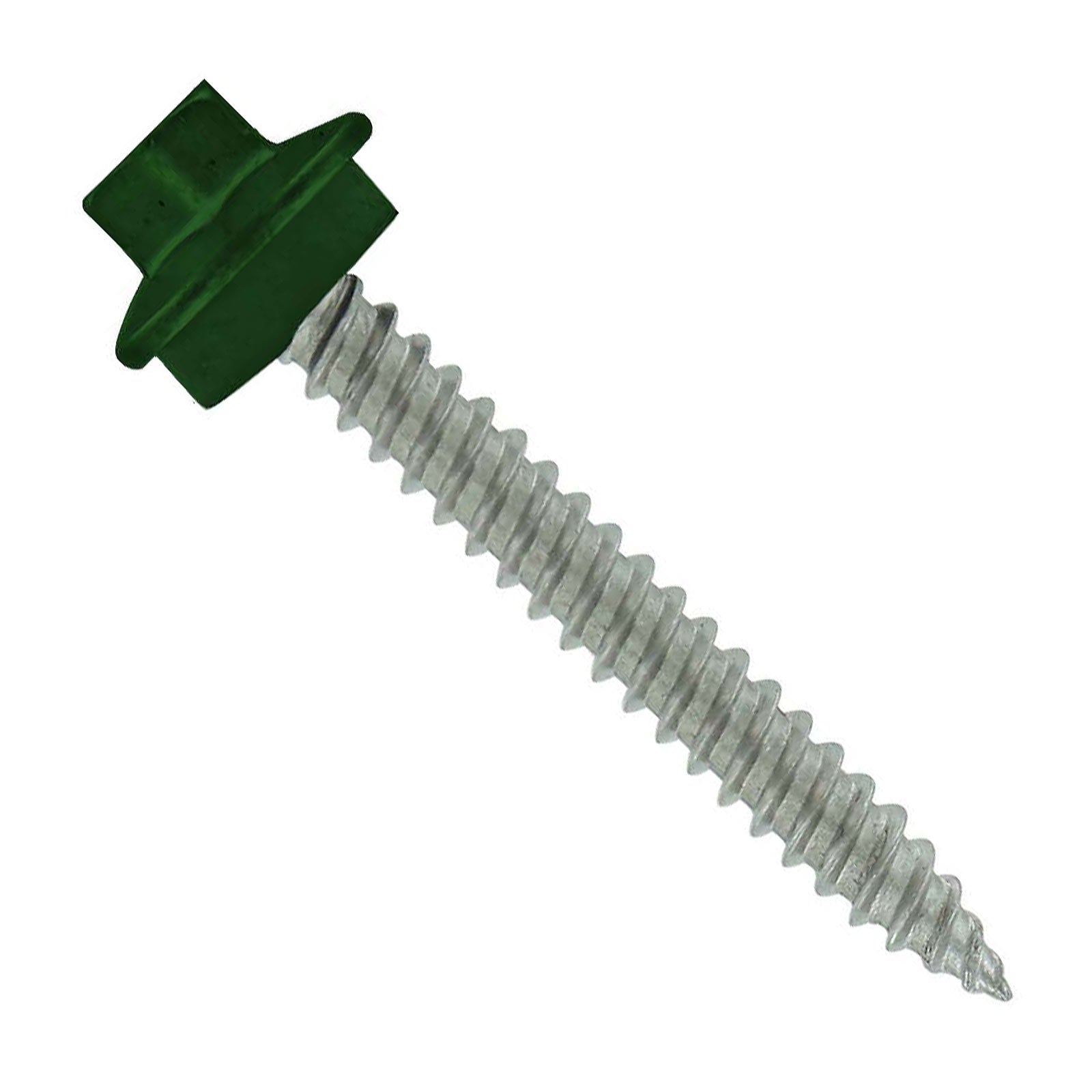 #10 x 112 inch SS Woodbinder Metal Roofing Screw Forest Green Pkg 250