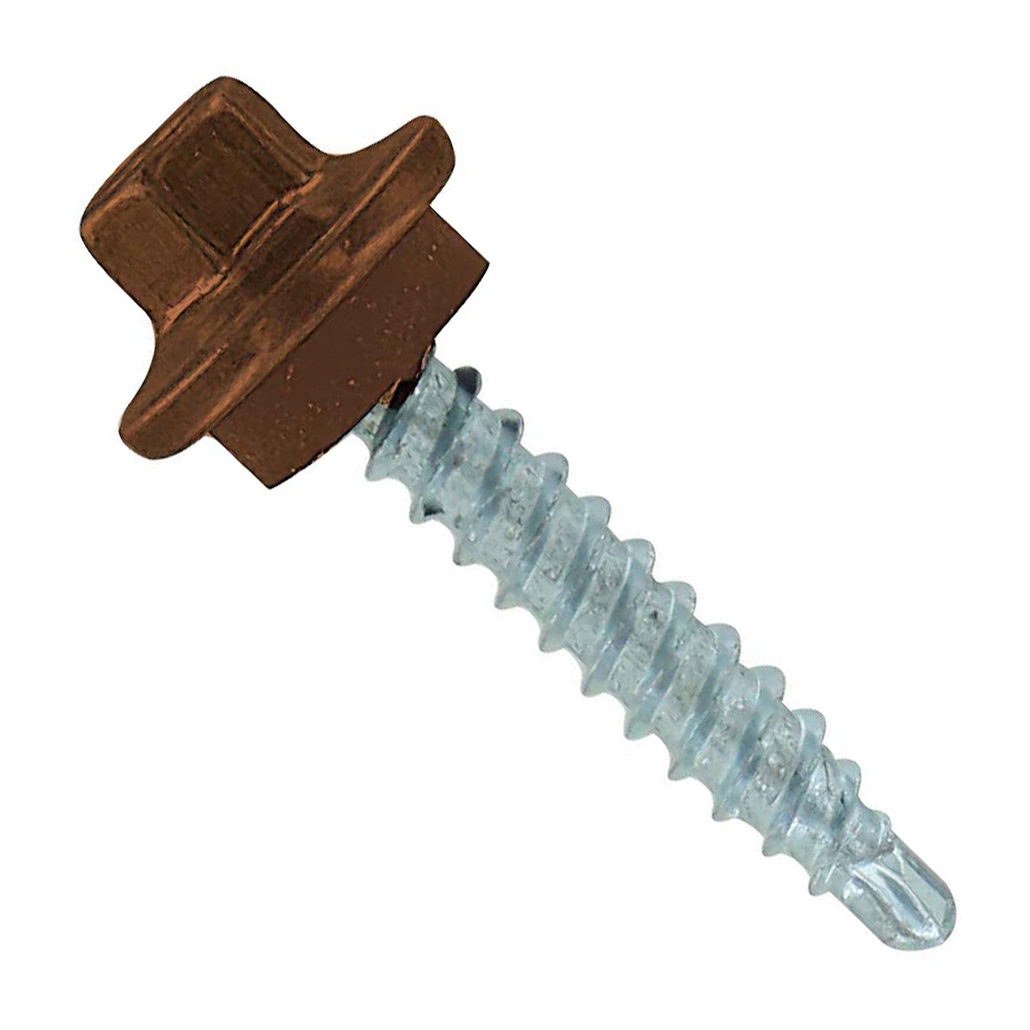 #9 x 1 inch STXL Woodbinder Metal Roofing Screw Brown Pkg 250