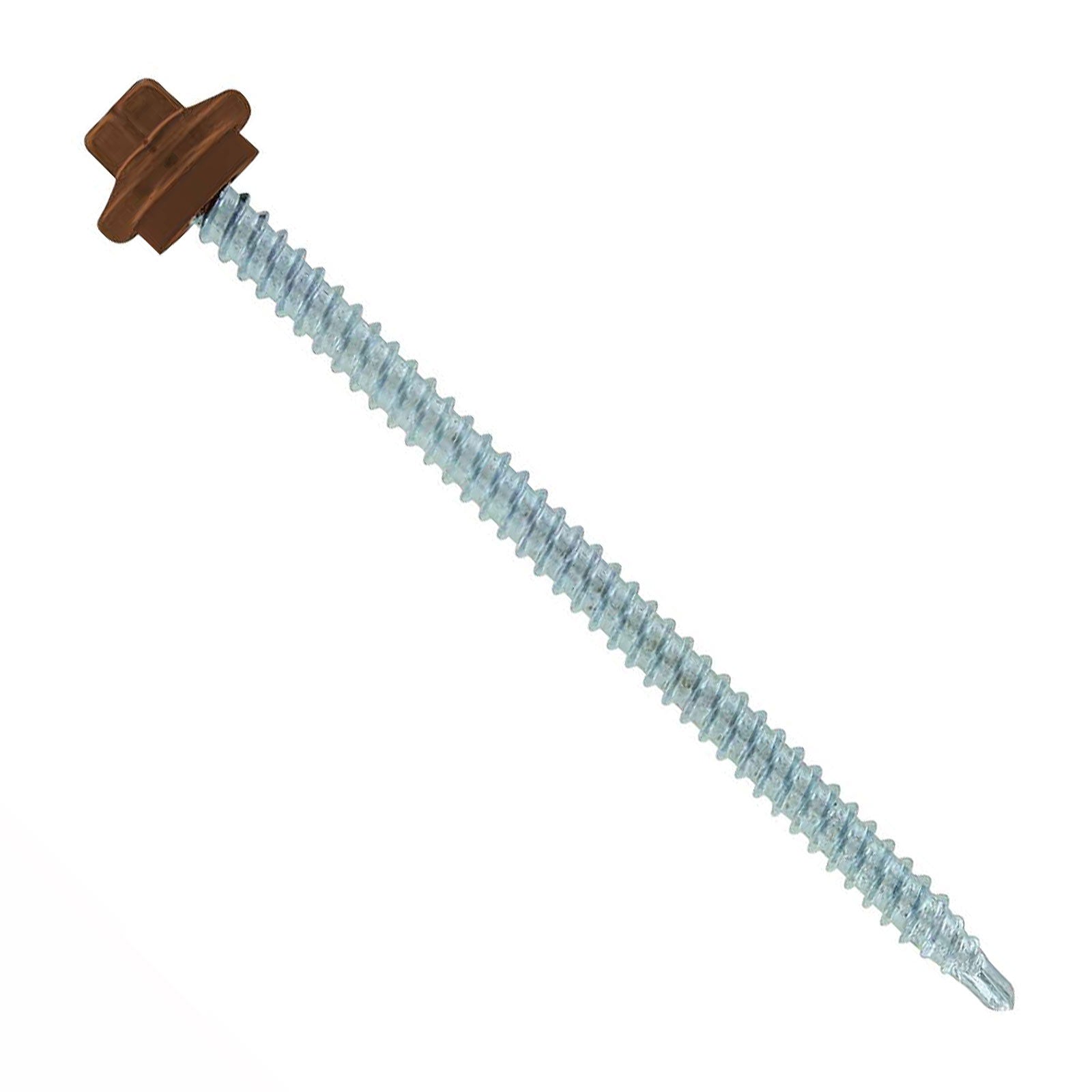 #9 x 3 inch STXL Woodbinder Metal Roofing Screw Brown Pkg 250