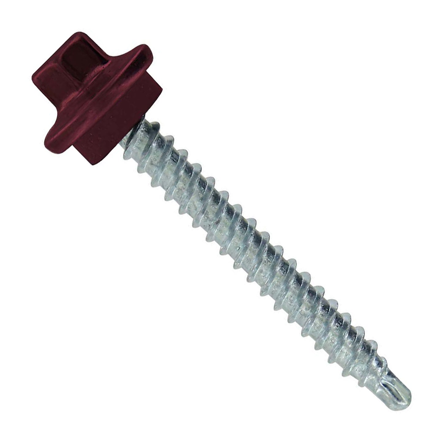 #9 x 112 inch STXL Woodbinder Metal Roofing Screw Burgundy Pkg 250