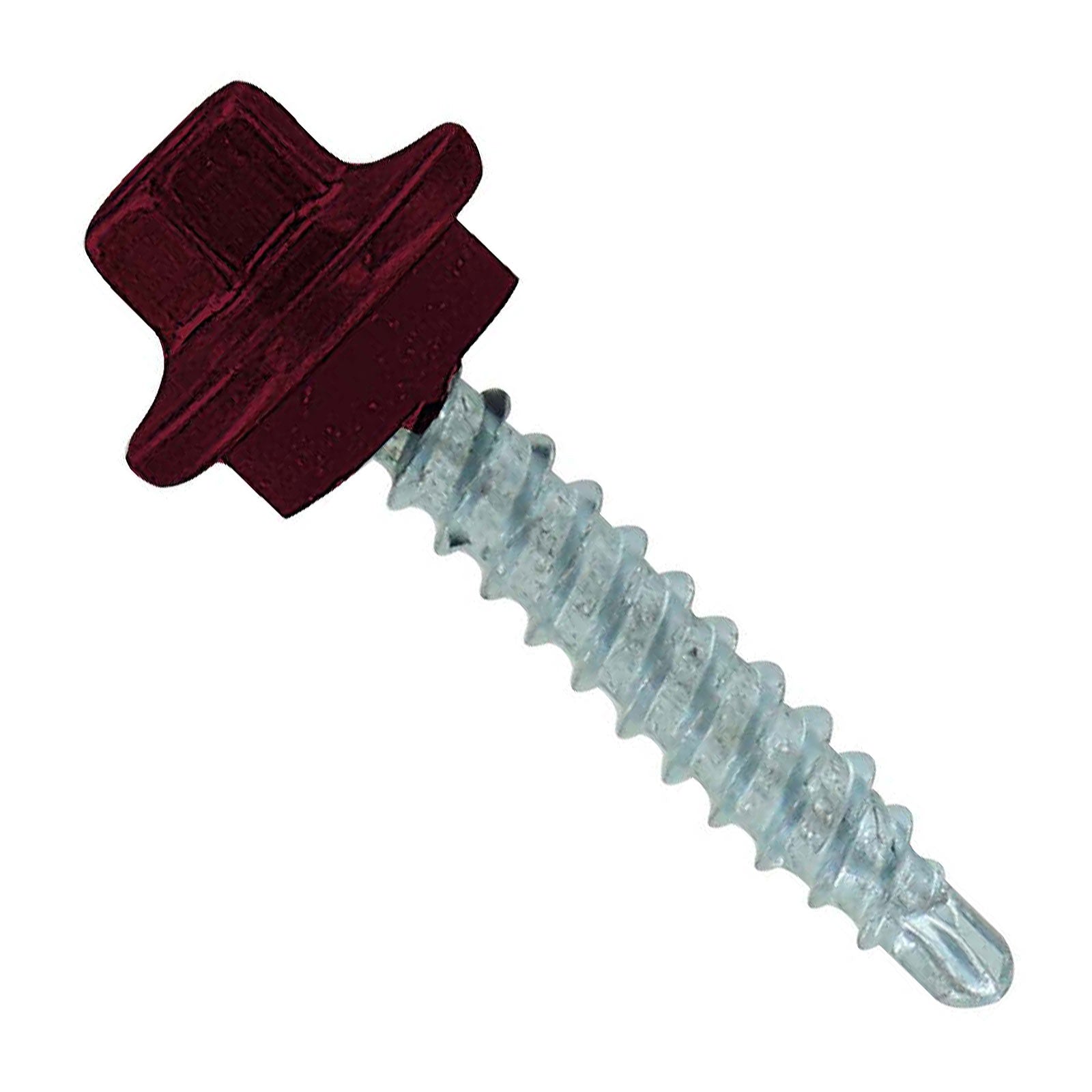 #9 x 1 inch STXL Woodbinder Metal Roofing Screw Burgundy Pkg 250