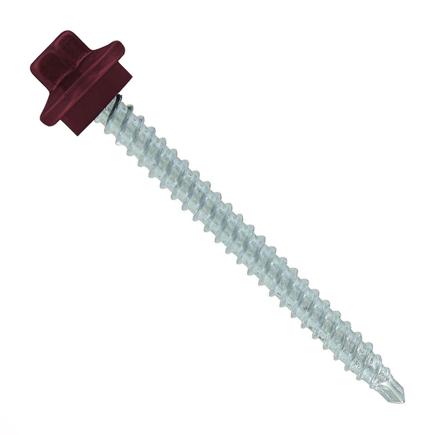 #9 x 2 inch STXL Woodbinder Metal Roofing Screw Burgundy Pkg 250