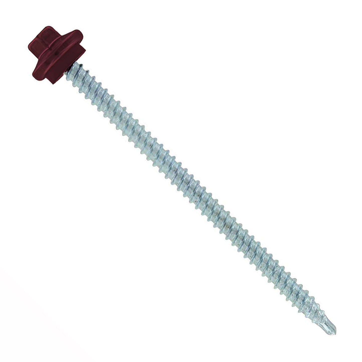 #9 x 3 inch STXL Woodbinder Metal Roofing Screw Burgundy Pkg 250