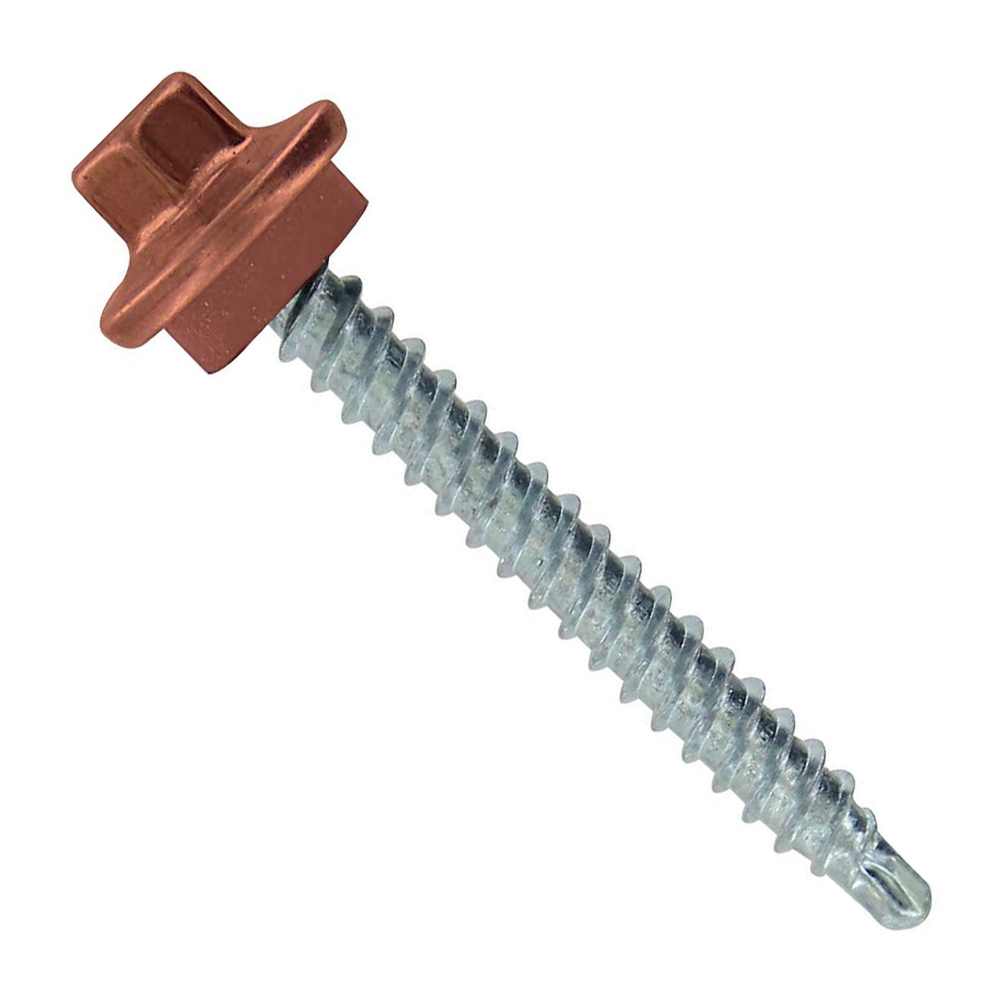 #9 x 112 inch STXL Woodbinder Metal Roofing Screw Copper Pkg 250