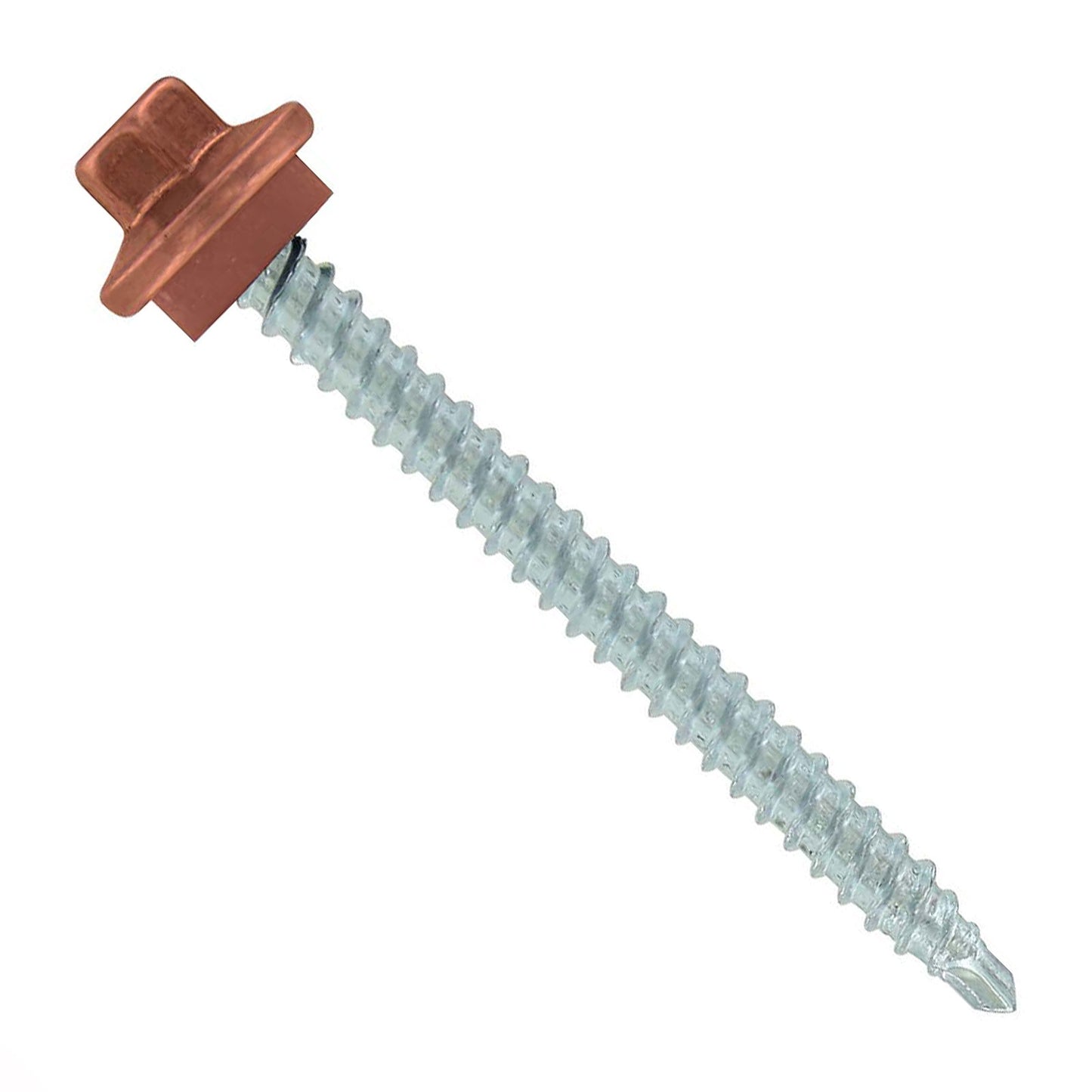 #9 x 2 inch STXL Woodbinder Metal Roofing Screw Copper Pkg 250