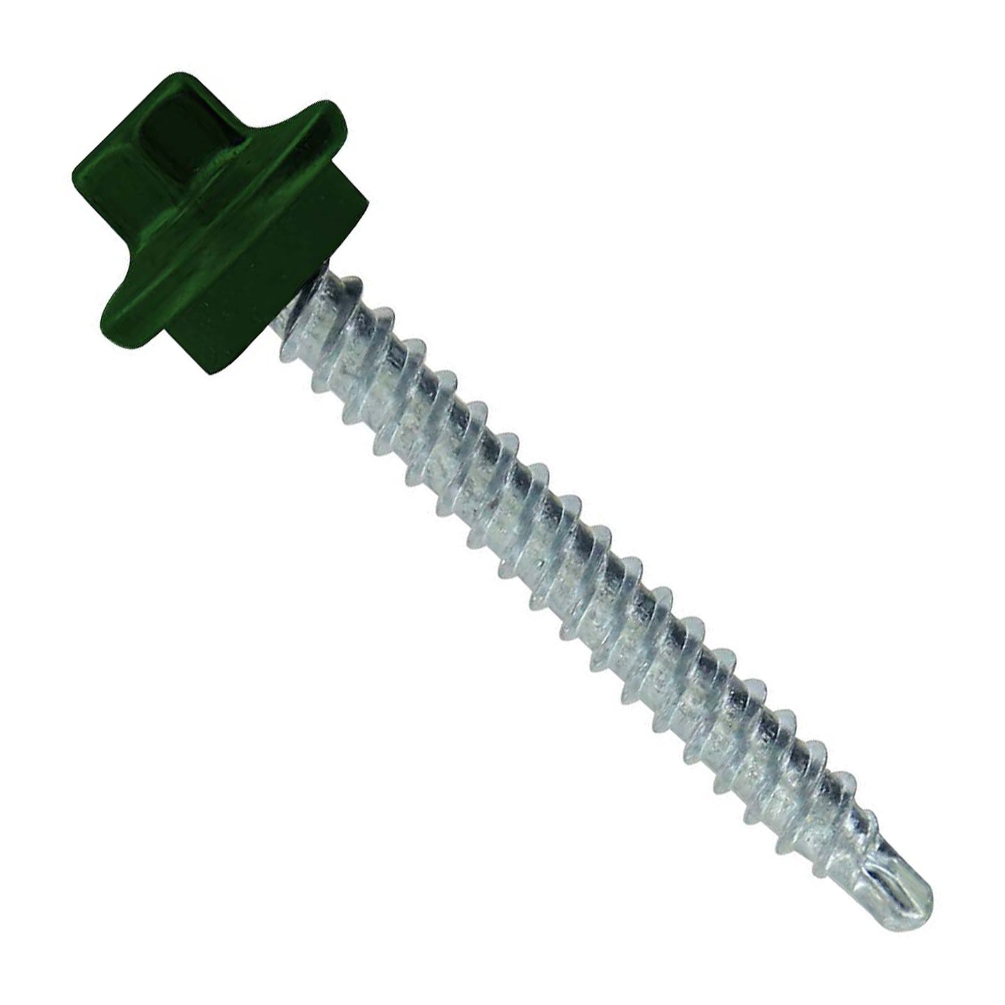 #9 x 112 inch STXL Woodbinder Metal Roofing Screw Forest Green Pkg 250