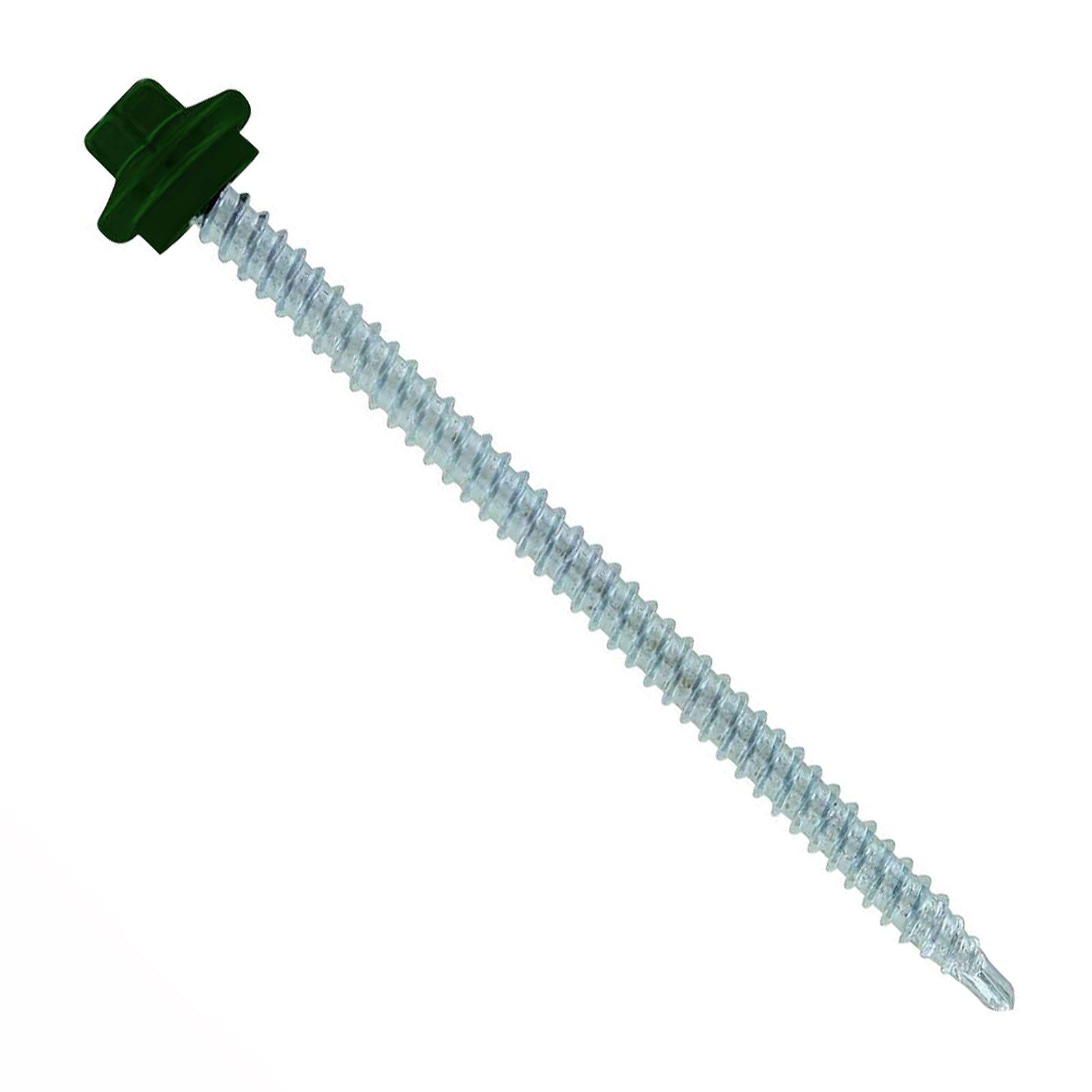 #9 x 3 inch STXL Woodbinder Metal Roofing Screw Forest Green Pkg 250