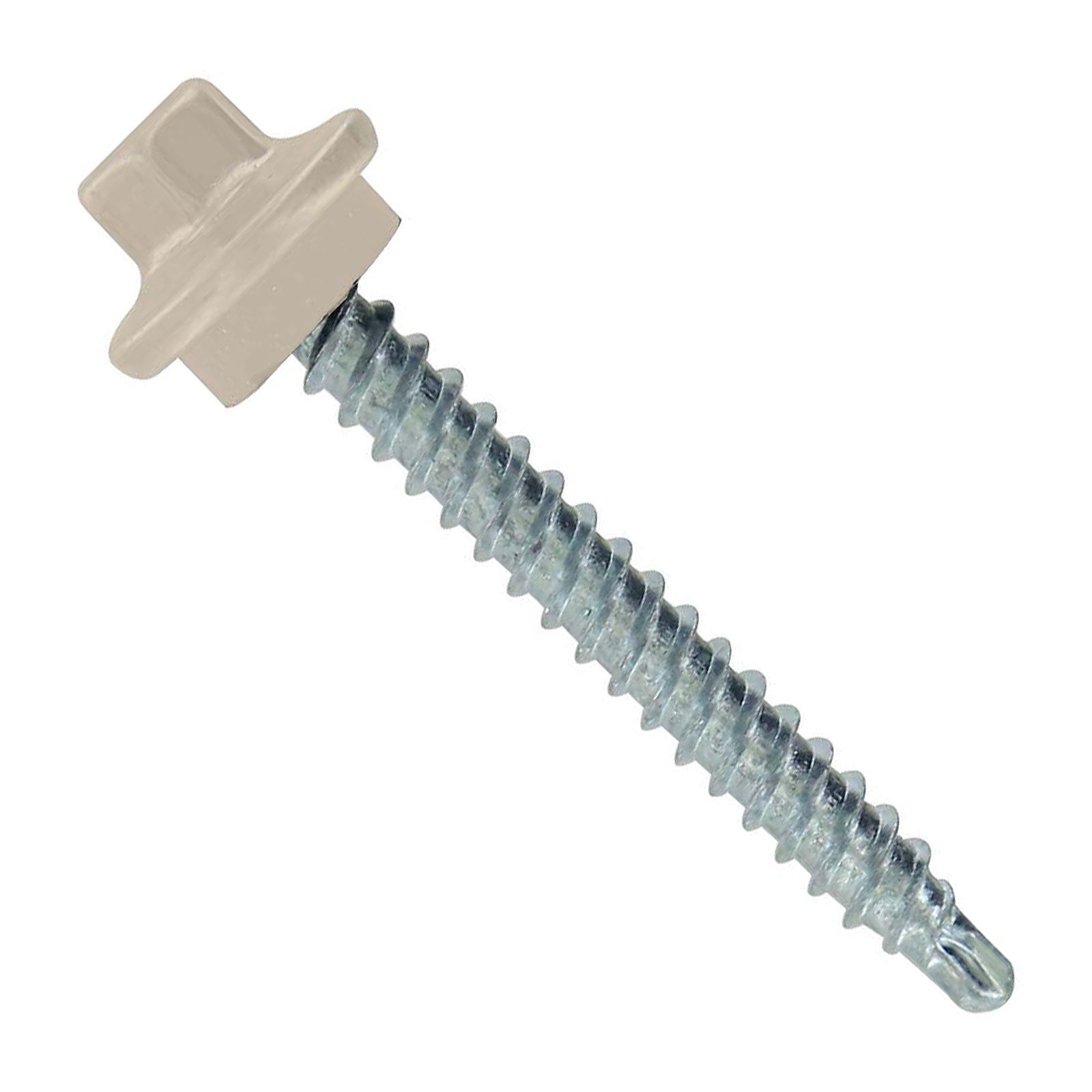 #9 x 112 inch STXL Woodbinder Metal Roofing Screw Light Stone Pkg 250