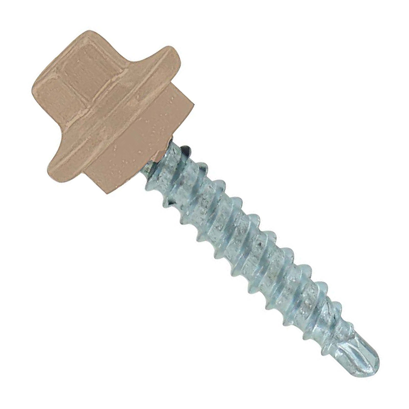 #9 x 1 inch STXL Woodbinder Metal Roofing Screw Tan Pkg 250