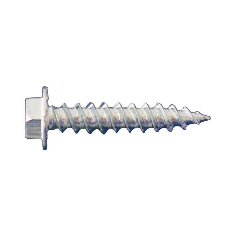 #10 x 112 inch Serrated Hex Head Sheet Metal Screw Zinc Pkg 3500