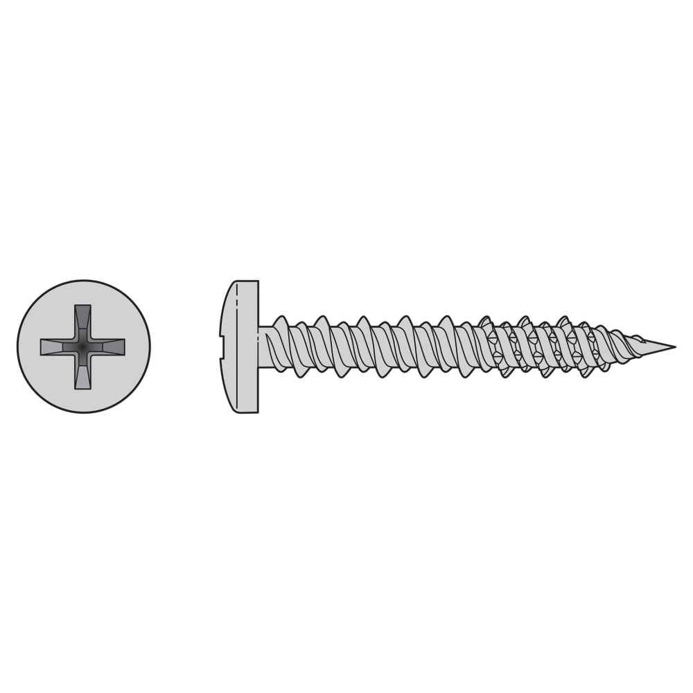 #6 x 12 inch Pan Head Screw 316 Stainless Steel Pkg 1000