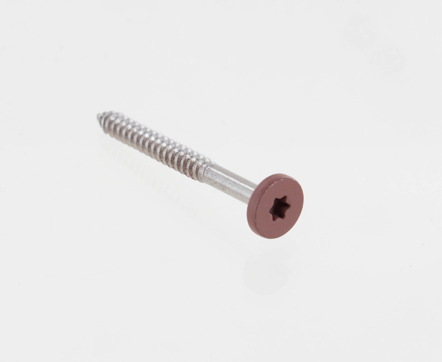 #8 x 1-3/4" Composite Fascia Screws, 316 Stainless Steel - Redwood, Pkg 75