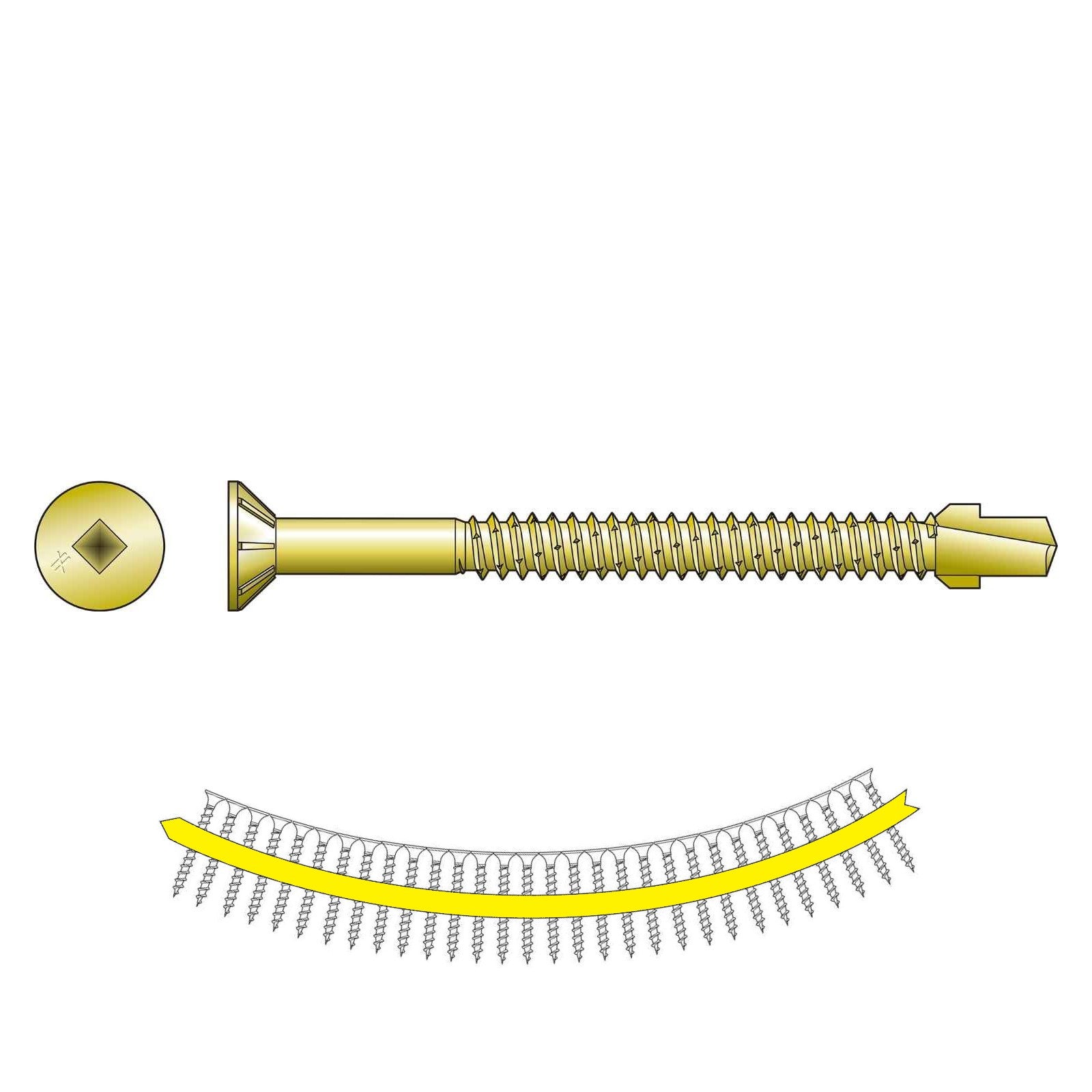 #14 x 3 inch Quik Drive TB SelfDrilling WoodToSteel Screw Yellow Zinc Pkg 750 image 1 of 2