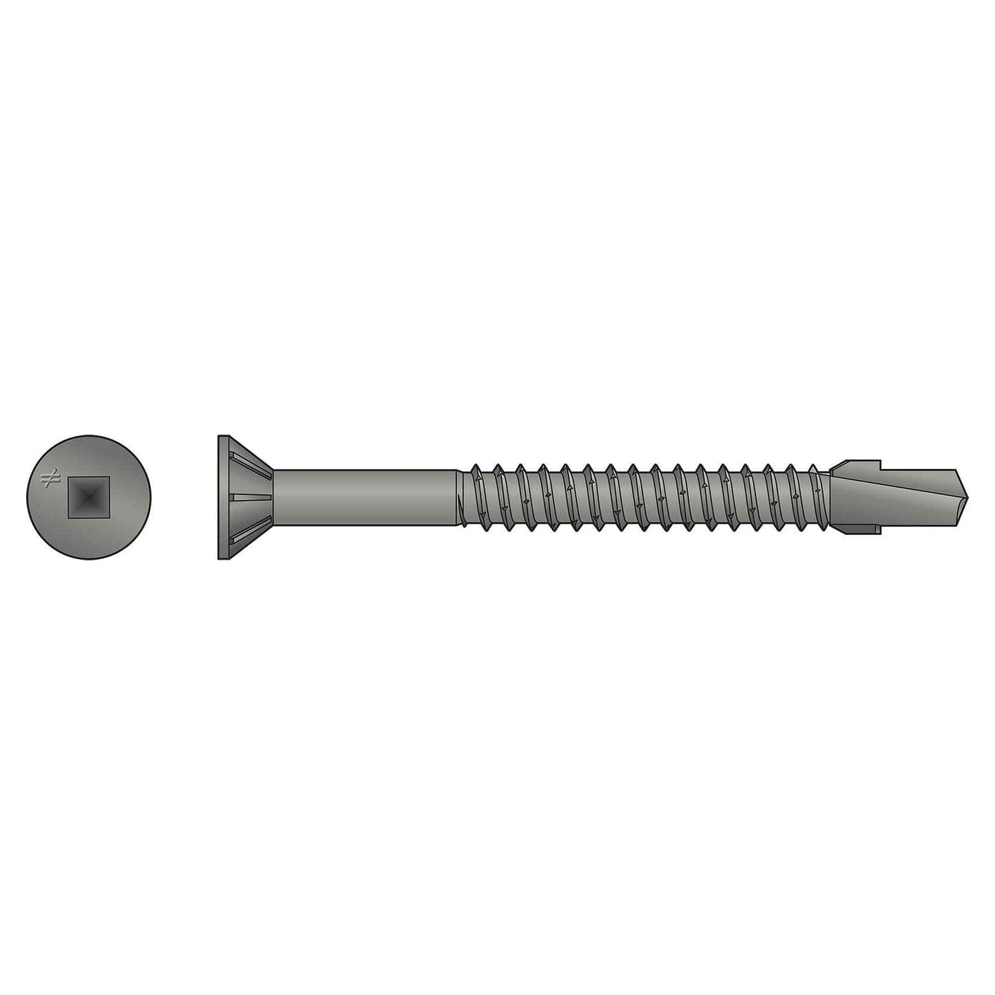 #12 x 2-3/8" TB Self-Drilling Wood-To-Steel Screw, N2000 Galvanized