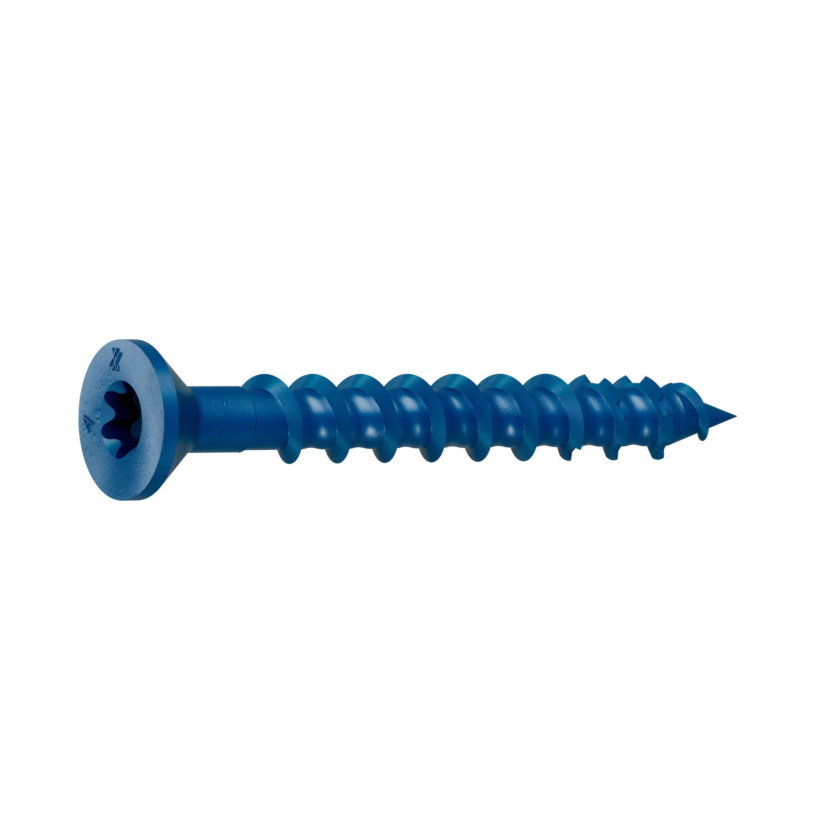 3/16" x 1-3/4" Strong-Tie Flat Head Titen Turbo Screw Anchor, Blue Zinc, Pkg 100