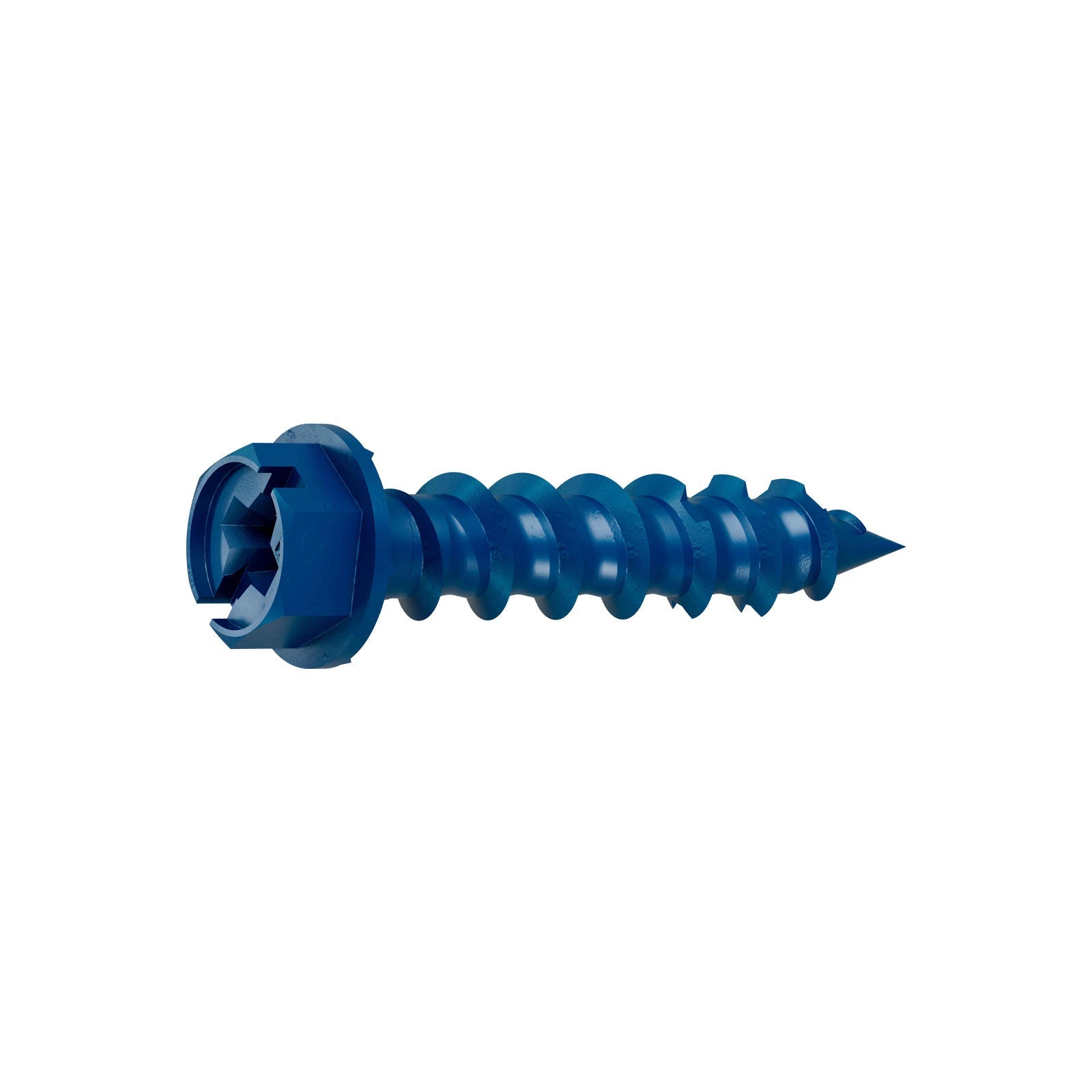 1/4"-1-1/4" Strong-Tie Hex Head Titen Turbo Screw Anchor, Blue Zinc, Pkg 75