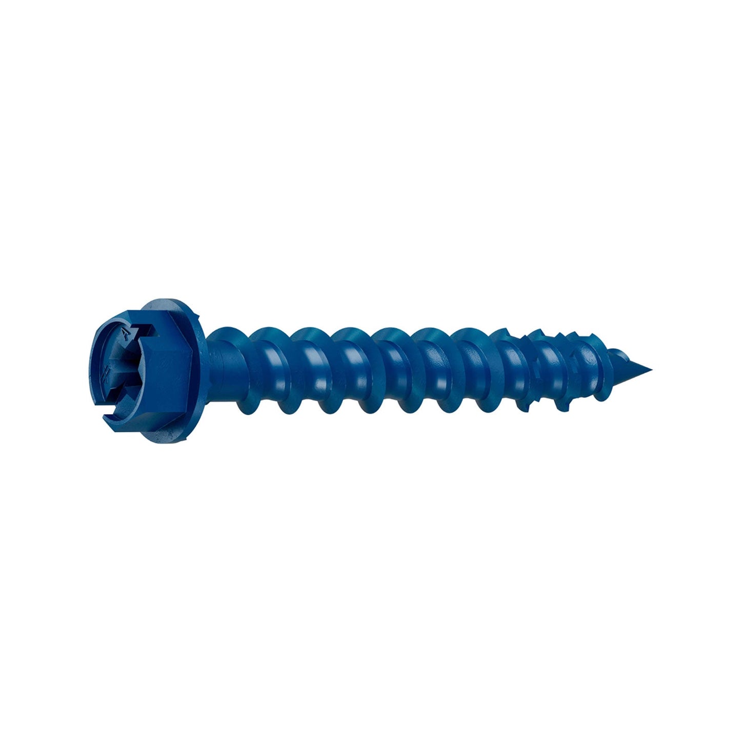 1/4"-1-3/4" Strong-Tie Hex Head Titen Turbo Screw Anchor, Blue Zinc, Pkg 100