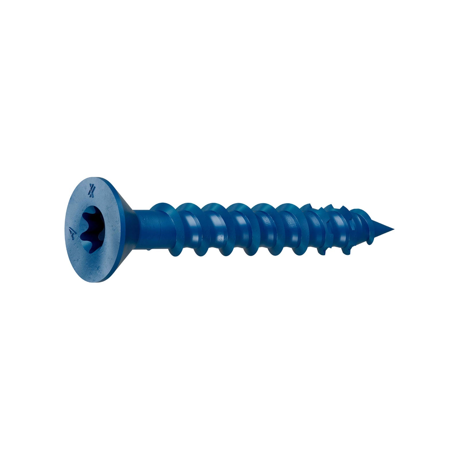 1/4"-1-3/4" Strong-Tie Flat Head Titen Turbo Screw Anchor, Blue Zinc, Pkg 100