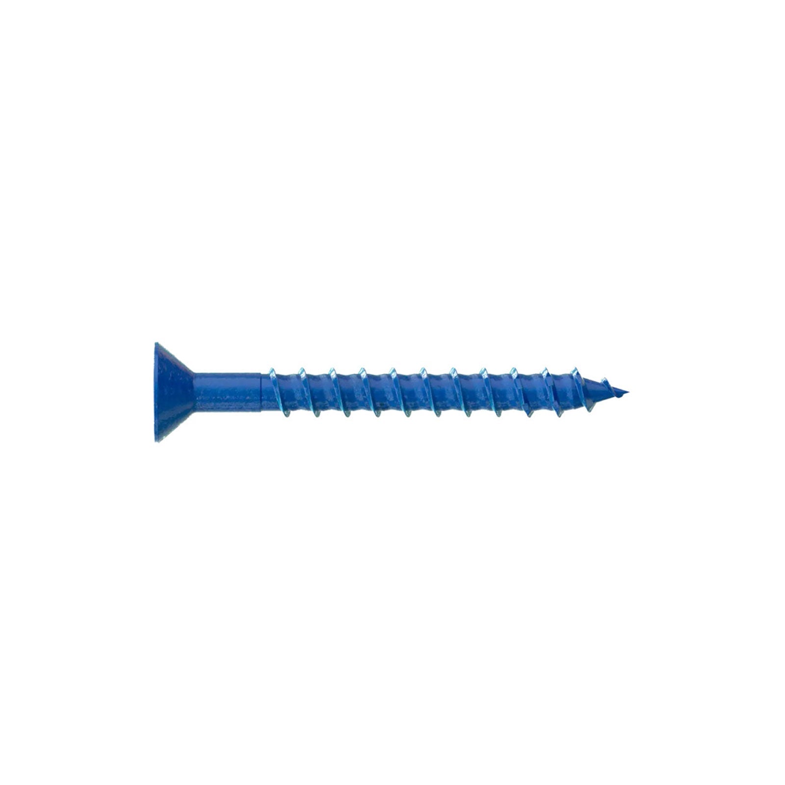 1/4"-2-1/4" Strong-Tie Flat Head Titen Turbo Screw Anchor, Blue Zinc, Pkg 25