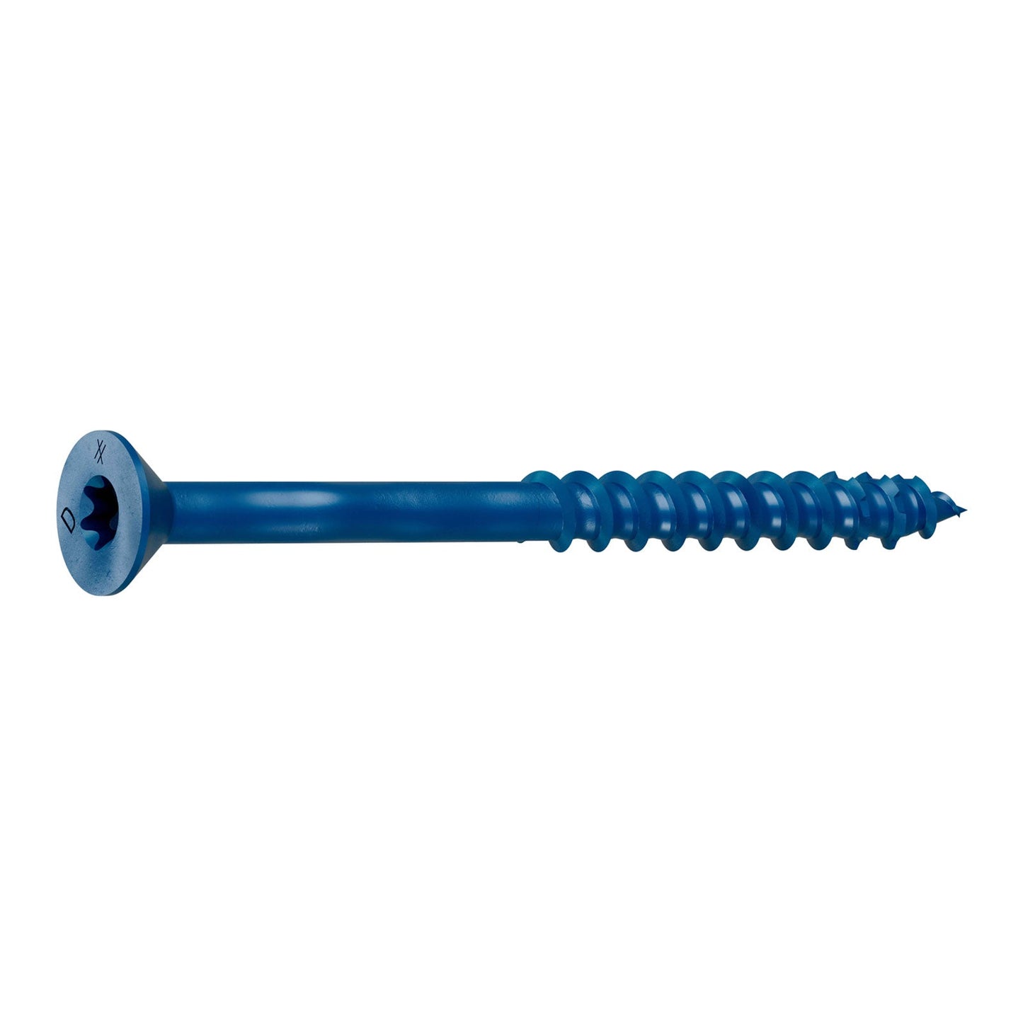 1/4"-3-1/4" Strong-Tie Flat Head Titen Turbo Screw Anchor, Blue Zinc, Pkg 100