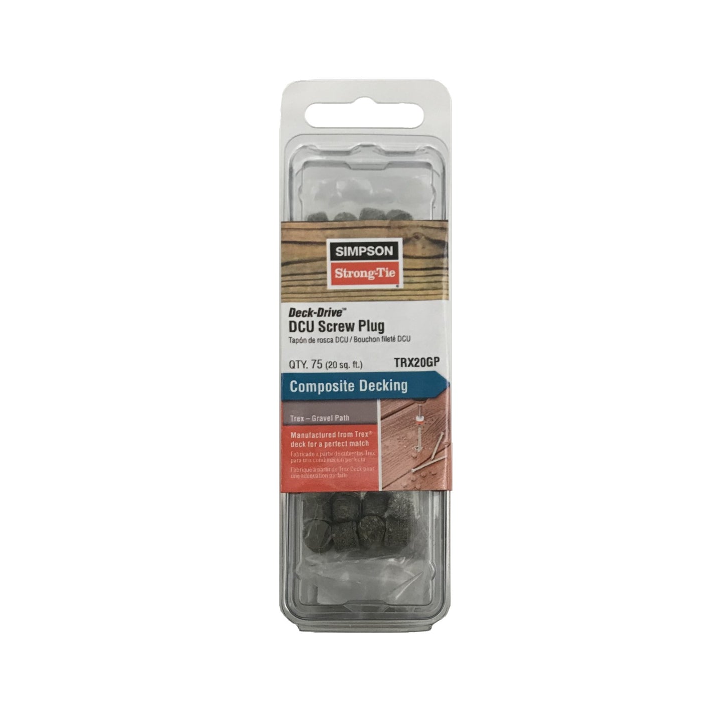 Simpson Trex Composite Deck Screw Plug Gravel Path Pkg 75 image 1 of 3 image 2 of 3