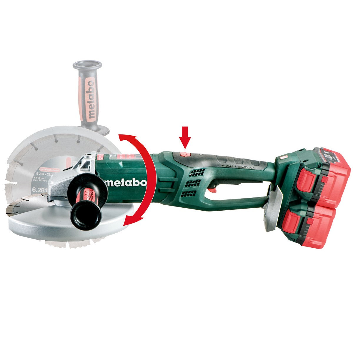 Metabo - 36V 9Brushless Brake Angle Grinder Bare (Uses 2 x 18V