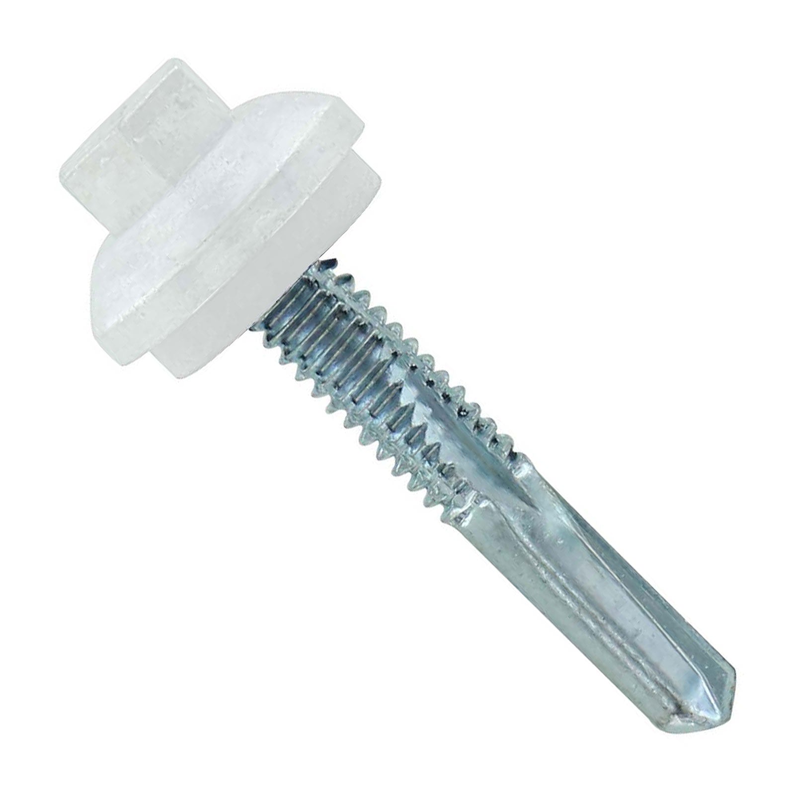 #1224 x 114 inch ZXL HG Steelbinder Metal Roofing Screw Bright White Pkg 250 image 1 of 2