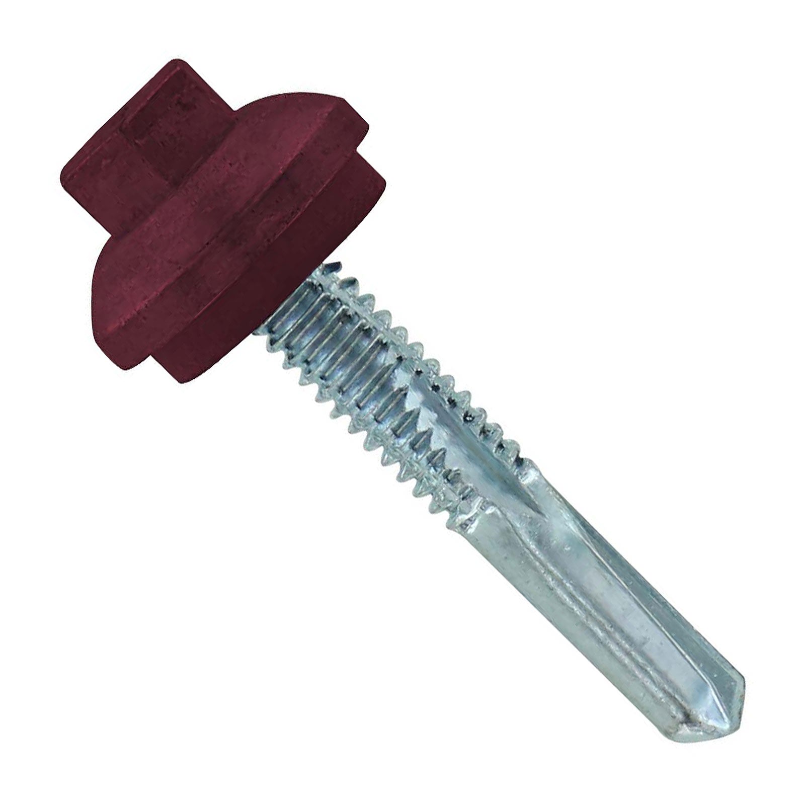 #1224 x 114 inch ZXL HG Steelbinder Metal Roofing Screw Burgundy Pkg 250 image 1 of 2