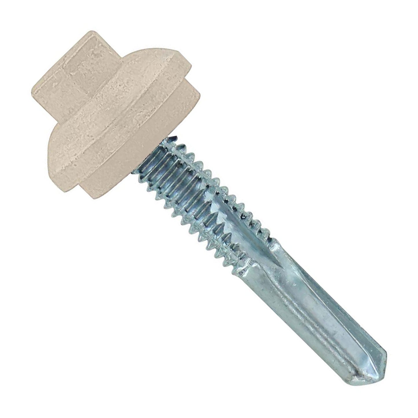 #1224 x 114 inch ZXL HG Steelbinder Metal Roofing Screw Light Stone Pkg 250 image 1 of 2