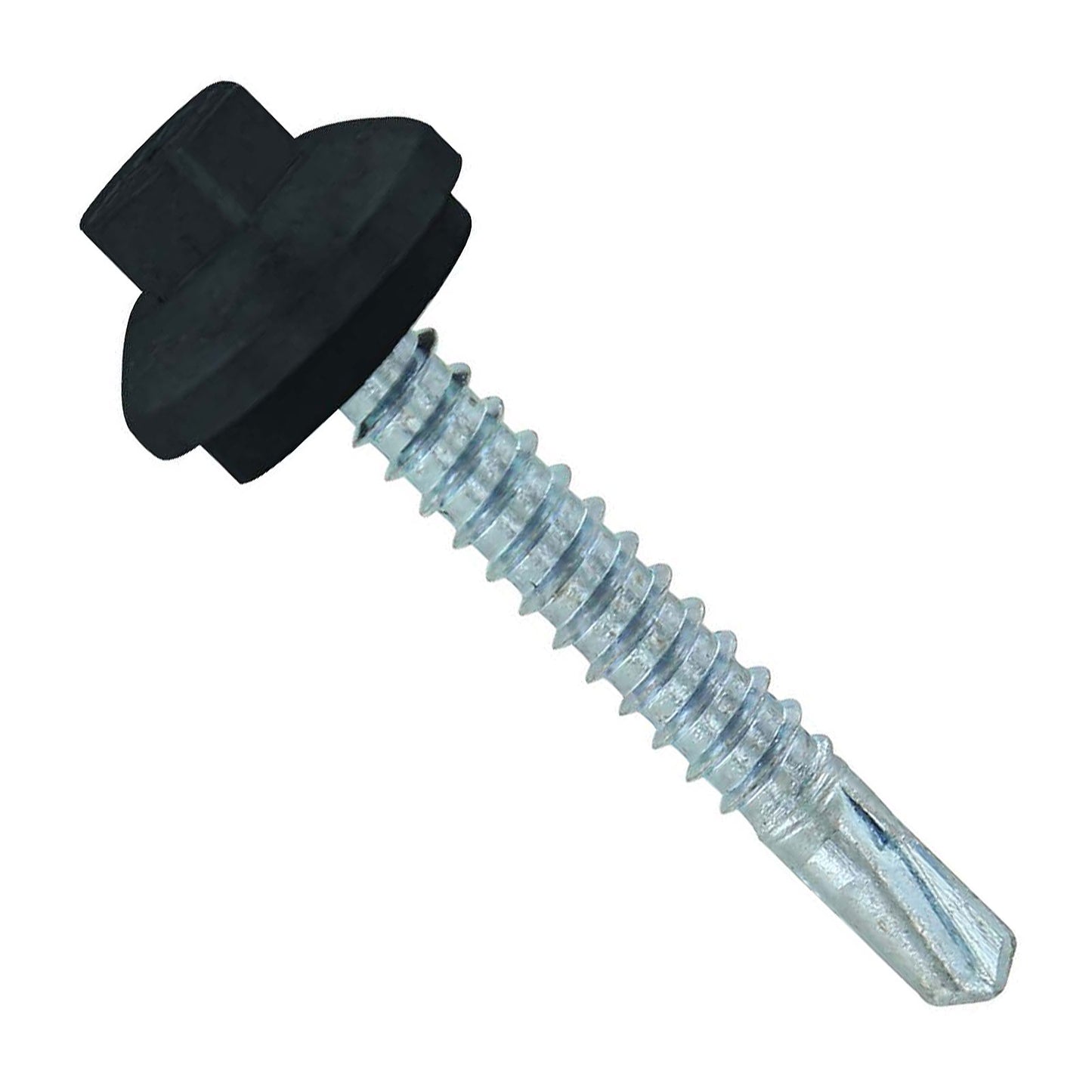 #12 x 112 inch ZXL Steelbinder Metal Roofing Screw Black Pkg 250