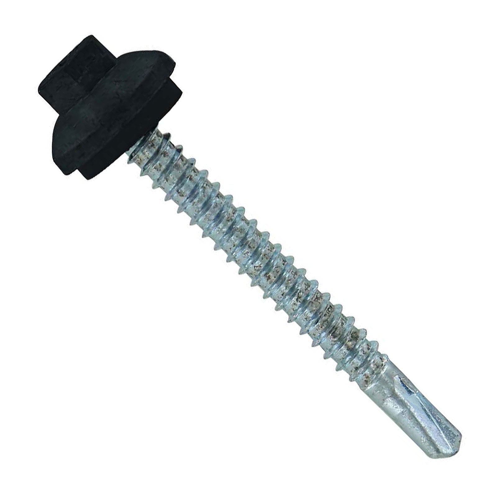 #12 x 2 inch ZXL Steelbinder Metal Roofing Screw Black Pkg 250