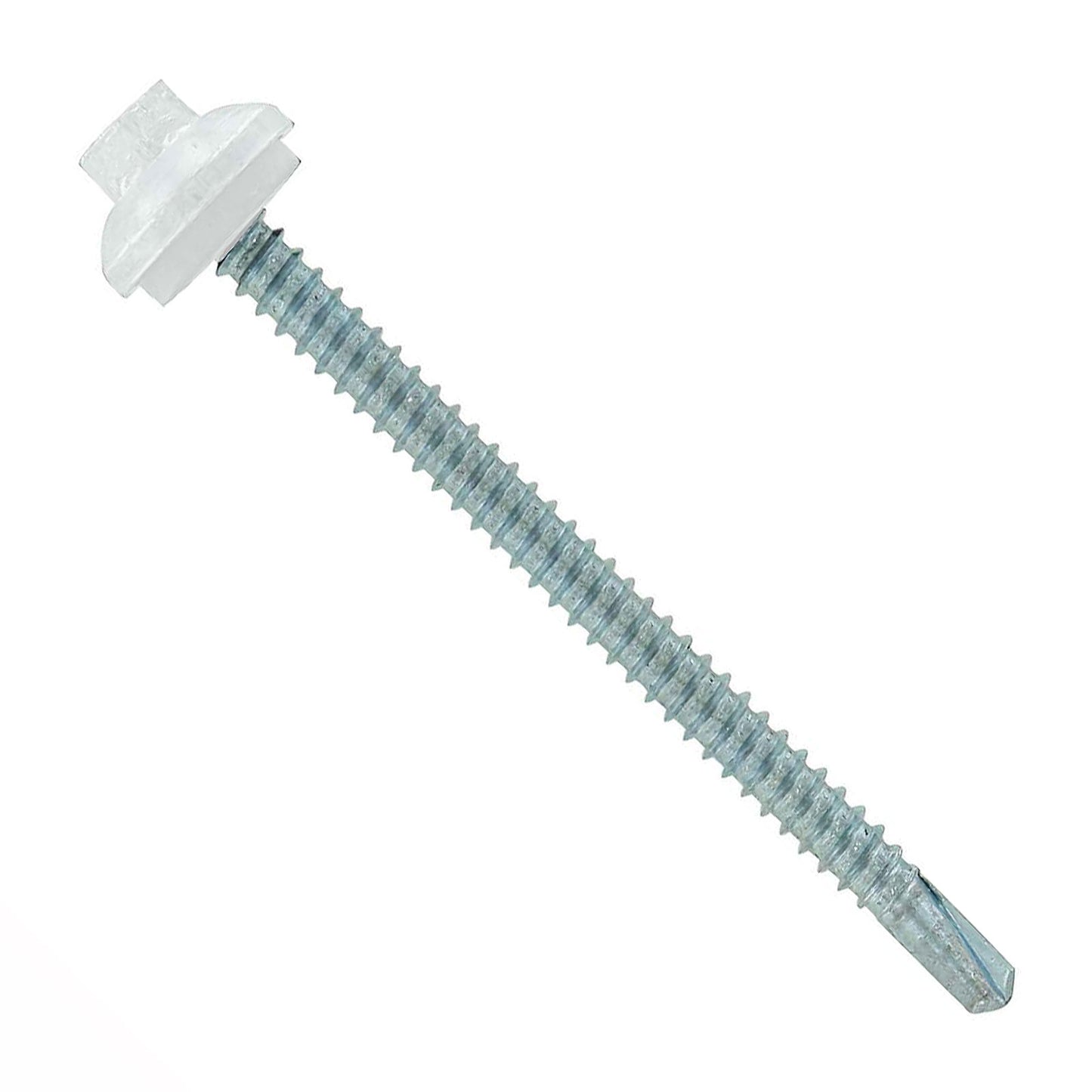 #12 x 3 inch ZXL Steelbinder Metal Roofing Screw Bright White Pkg 250