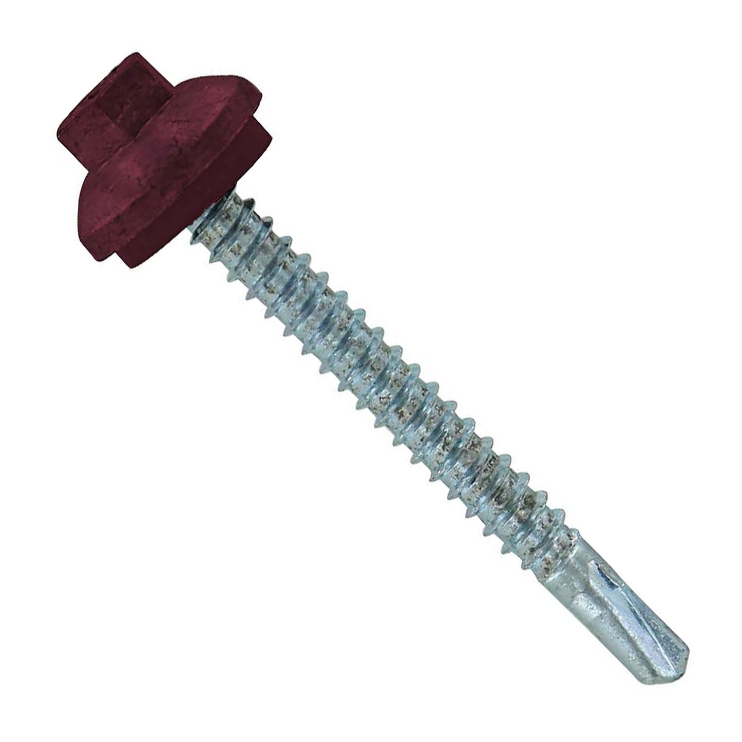 #12 x 2 inch ZXL Steelbinder Metal Roofing Screw Burgundy Pkg 250