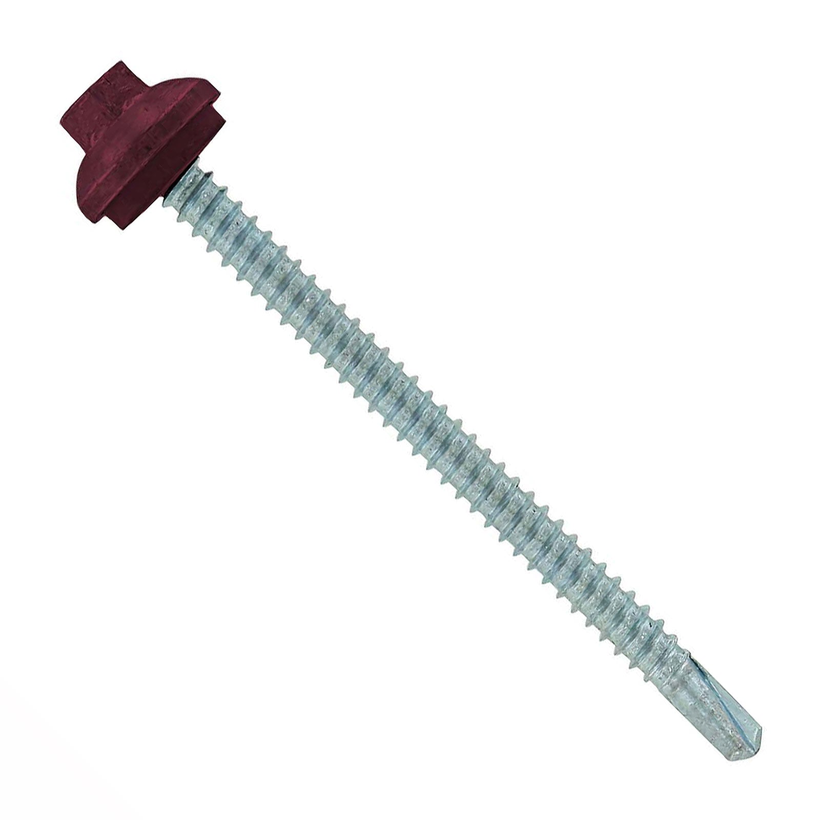 #12 x 3 inch ZXL Steelbinder Metal Roofing Screw Burgundy Pkg 250