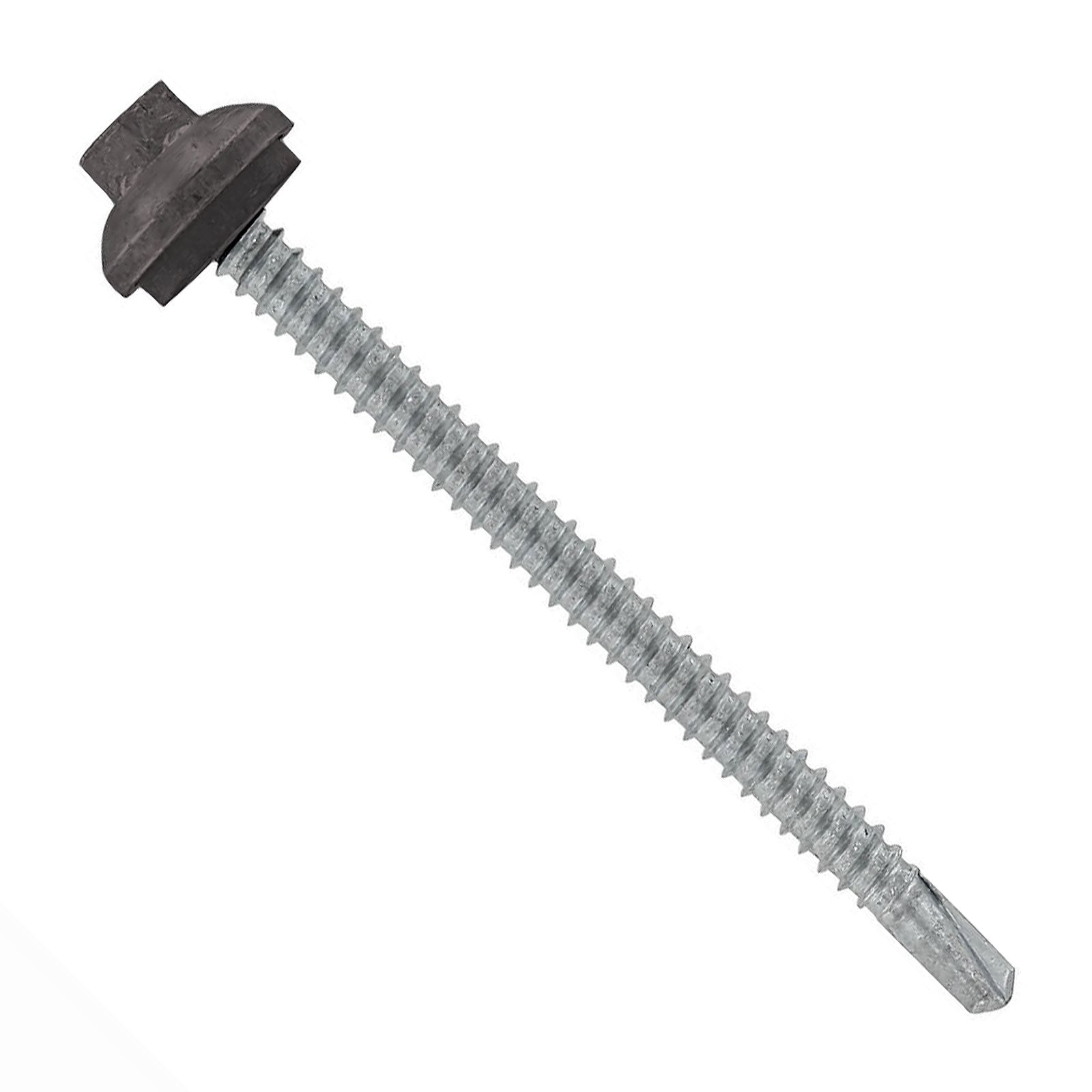 #12 x 3 inch ZXL Steelbinder Metal Roofing Screw Charcoal Gray Pkg 250