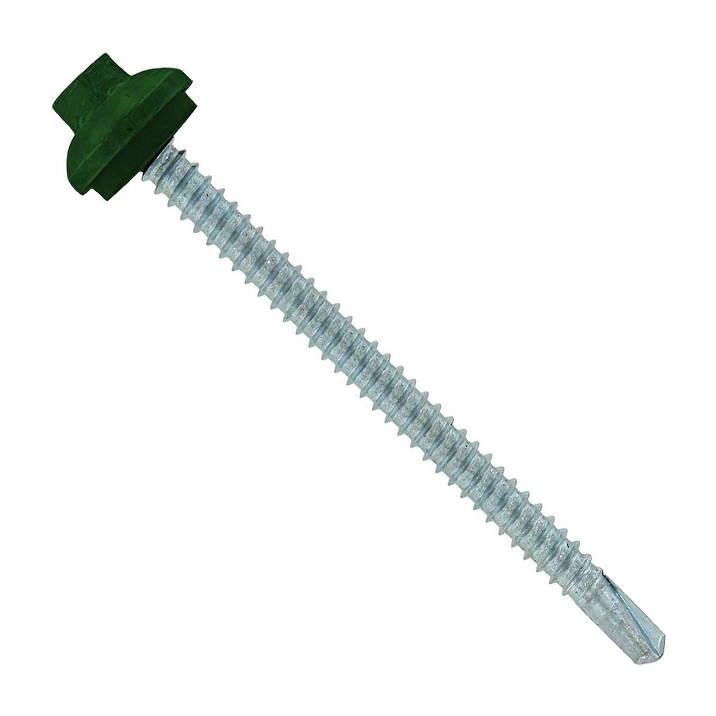 #12 x 3 inch ZXL Steelbinder Metal Roofing Screw Forest Green Pkg 250