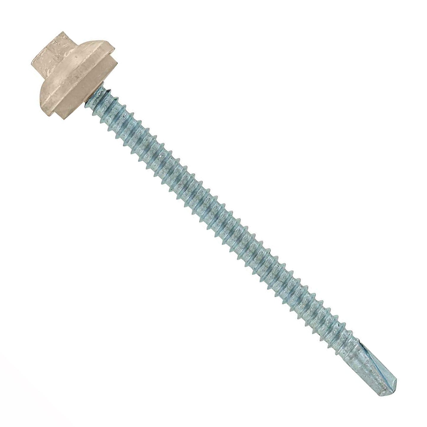 #12 x 3 inch ZXL Steelbinder Metal Roofing Screw Light Stone Pkg 250