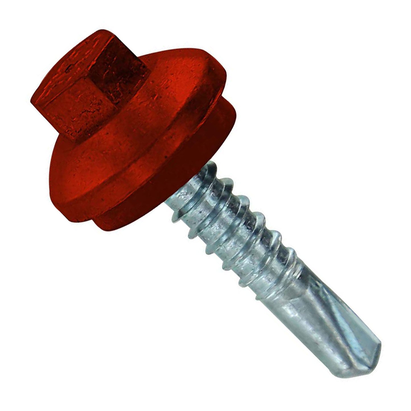 #12 x 1 inch ZXL Steelbinder Metal Roofing Screw Rustic Red Pkg 250