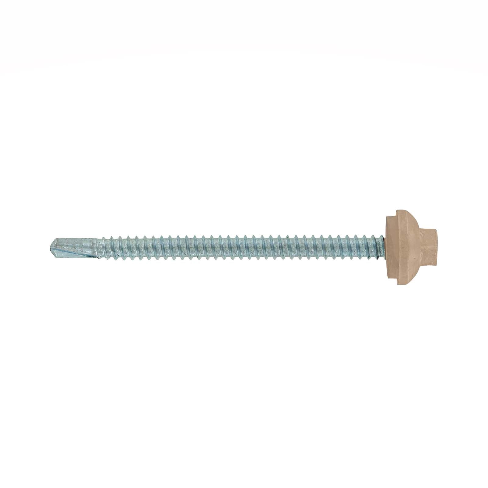 #12 x 3 inch ZXL Steelbinder Metal Roofing Screw Tan Pkg 250