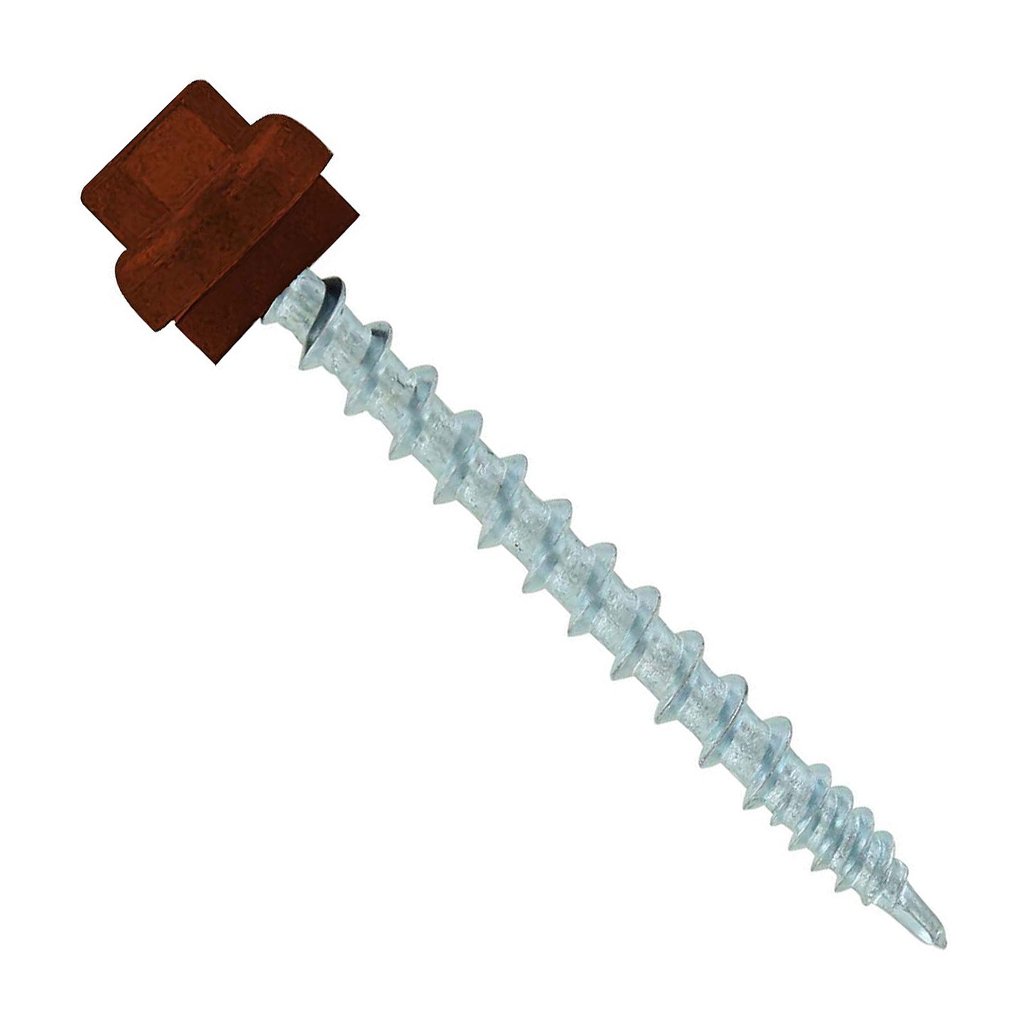 #10 x 2 inch ZXL Woodbinder Metal Roofing Screw Brown Pkg 250