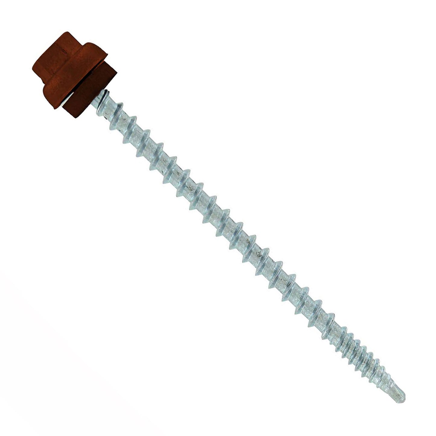 #10 x 3 inch ZXL Woodbinder Metal Roofing Screw Brown Pkg 250