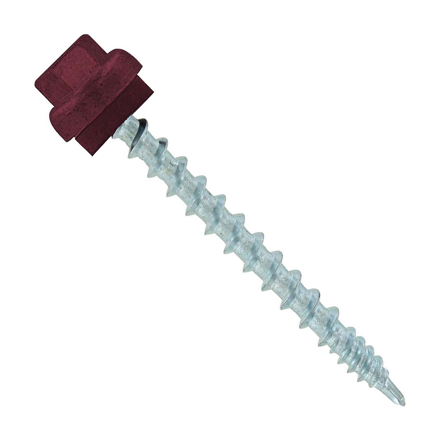 #10 x 2 inch ZXL Woodbinder Metal Roofing Screw Burgundy Pkg 250