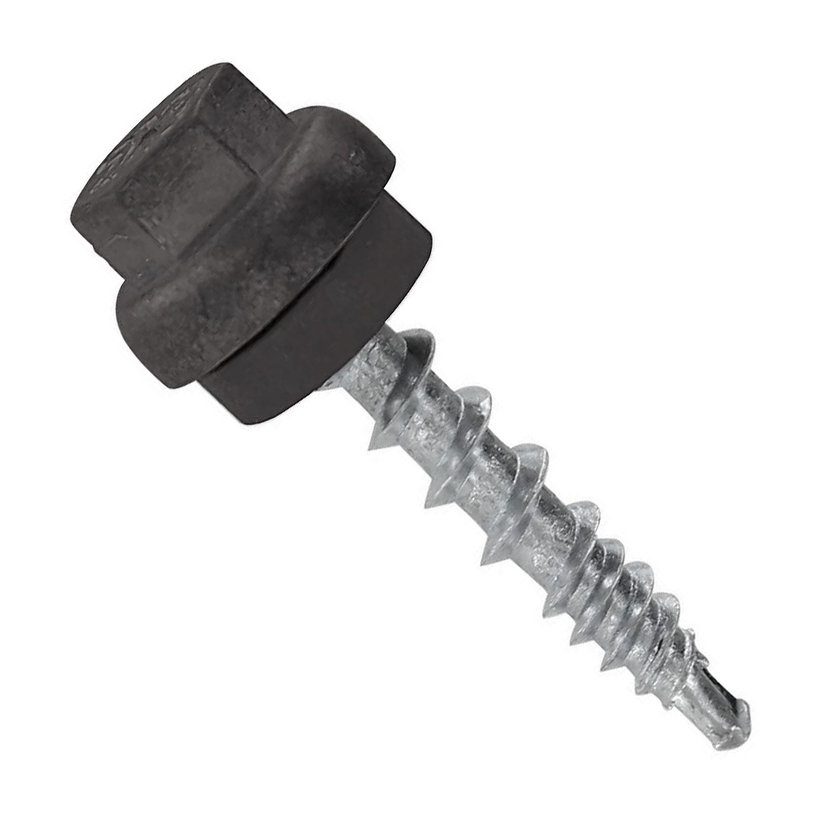 #10 x 1 inch ZXL Woodbinder Metal Roofing Screw Charcoal Gray Pkg 250