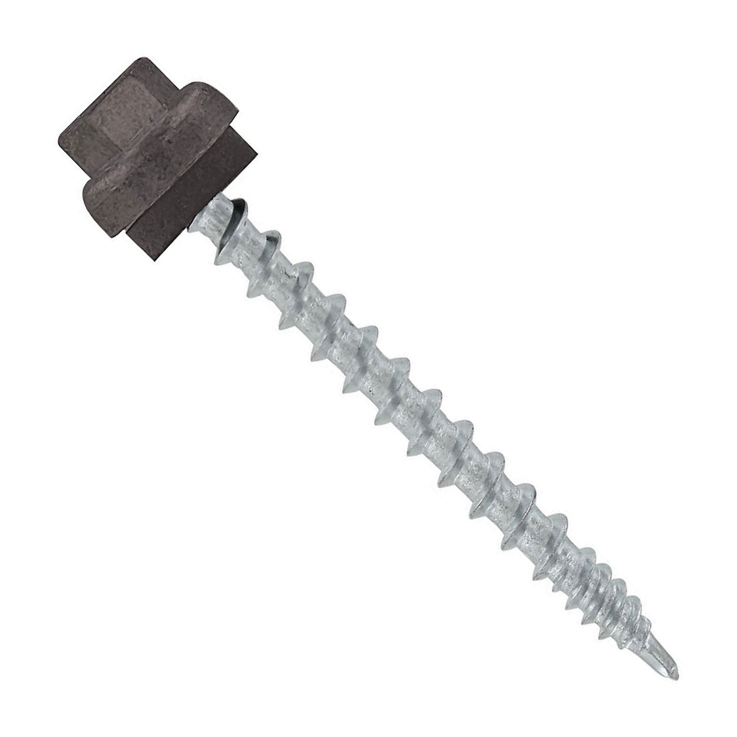 #10 x 2 inch ZXL Woodbinder Metal Roofing Screw Charcoal Gray Pkg 250