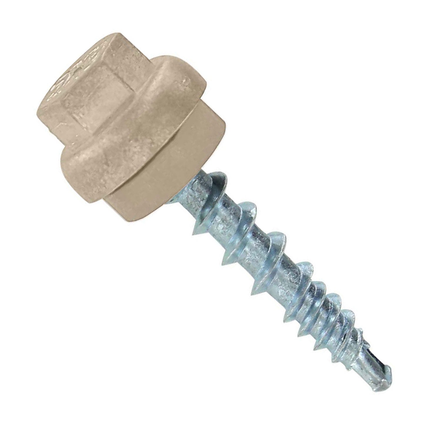 #10 x 1 inch ZXL Woodbinder Metal Roofing Screw Light Stone Pkg 250