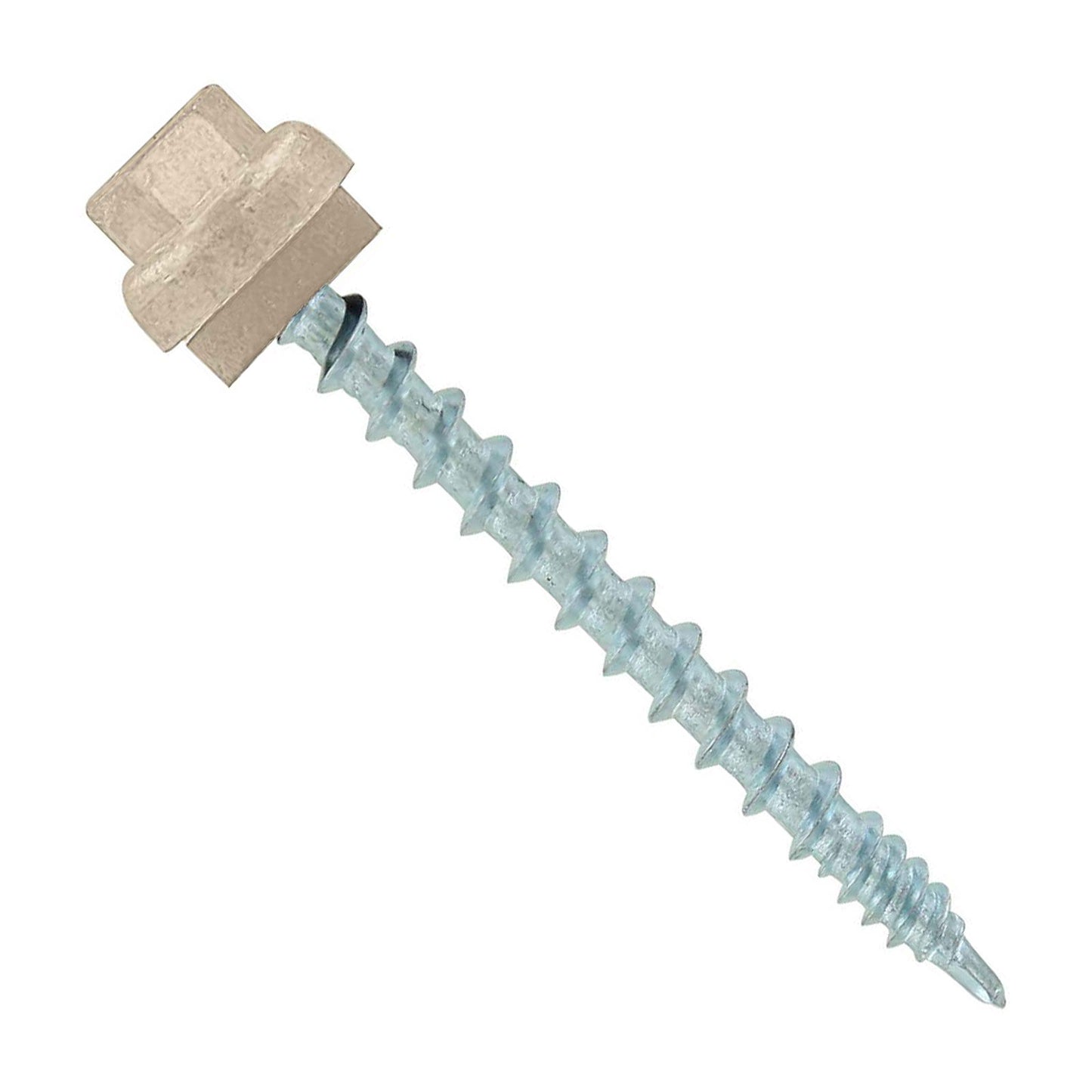 #10 x 2 inch ZXL Woodbinder Metal Roofing Screw Light Stone Pkg 250