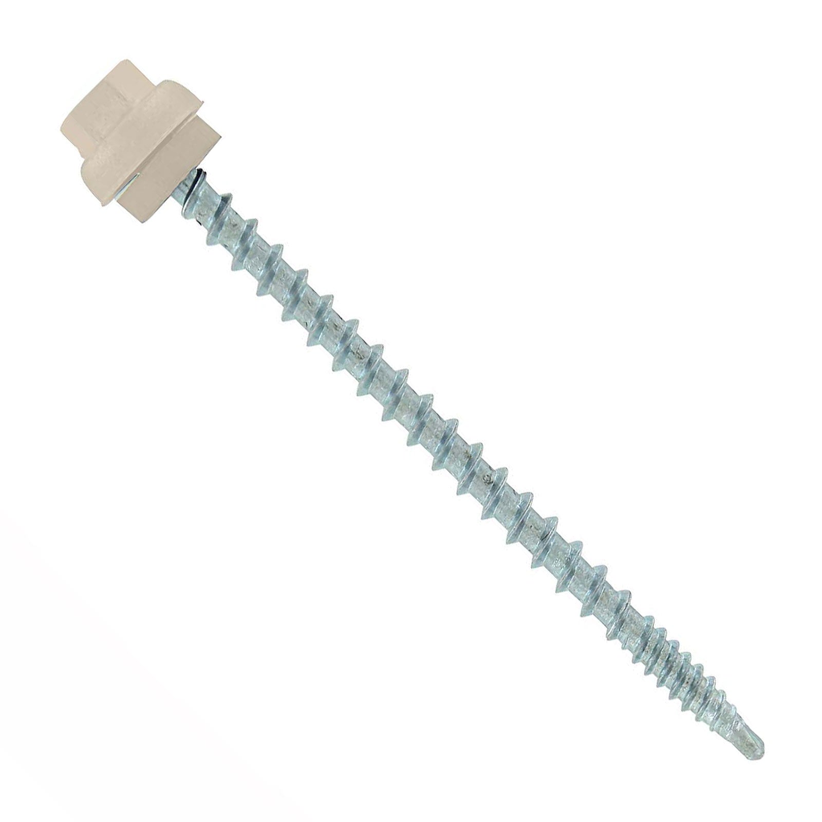 #10 x 3 inch ZXL Woodbinder Metal Roofing Screw Light Stone Pkg 250