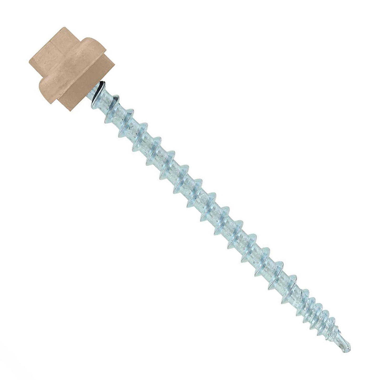 #10 x 212 inch ZXL Woodbinder Metal Roofing Screw Tan Pkg 250