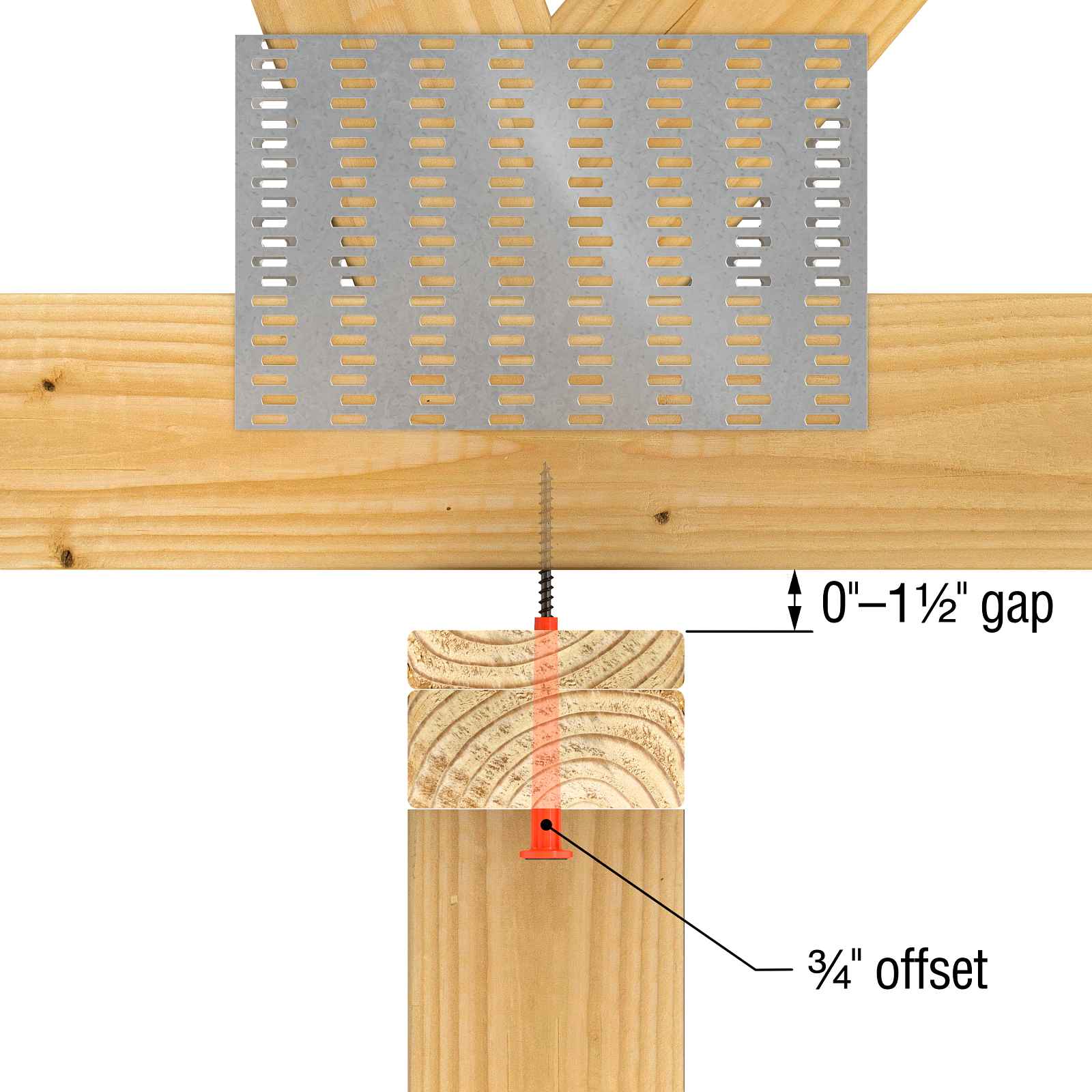 Simpson 0.140" x 5" SDPW Deflector Screw - Orange E-Coat